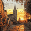 Sunset View of Louth Cathedral Diamond Painting