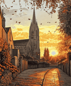 Sunset View of Louth Cathedral Diamond Painting