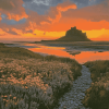 Sunset on Lindisfarne Island Diamond Painting