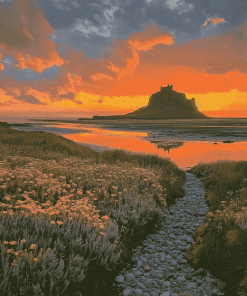 Sunset on Lindisfarne Island Diamond Painting