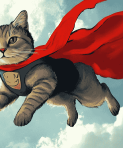 Superhero Cat Animation Diamond Painting