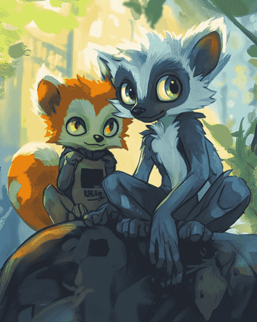 Tangle the Lemur Sonic Diamond Painting