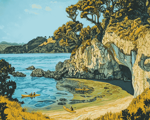 Taupo Mine Bay Coastline Diamond Painting