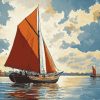 Thames Sailing Barge Landscapes Diamond Painting