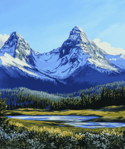 Three Sisters Mountains Oregon Diamond Painting