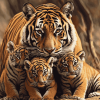 Tiger Cubs Art Diamond Painting