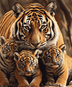 Tiger Cubs Art Diamond Painting