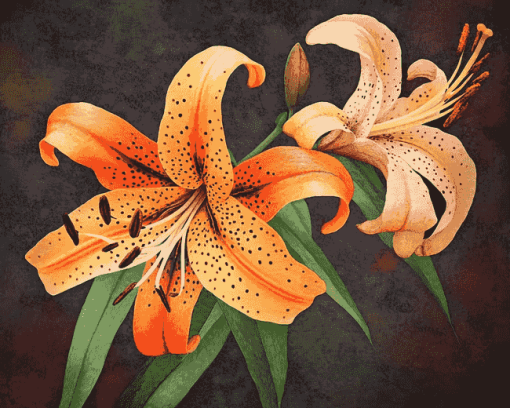 Tiger Lilies Blooms Diamond Painting