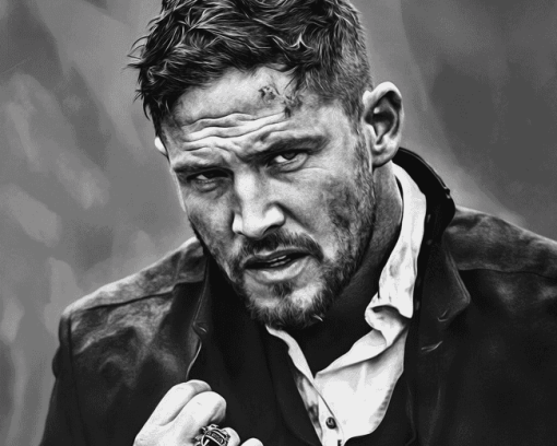 Tom Hardy Monochrome Diamond Painting