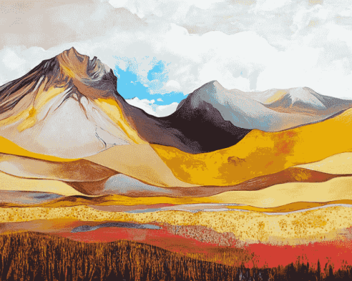 Tongariro Mountains Landscape Diamond Painting