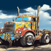 Tow Truck Animation Diamond Painting