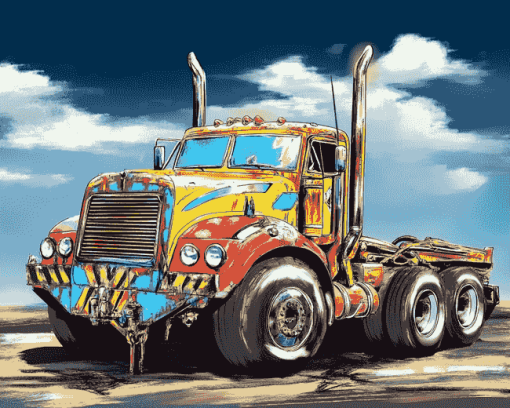 Tow Truck Animation Diamond Painting