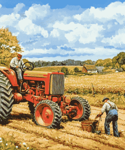 Tractor Scene Diamond Painting