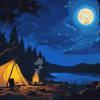 Tranquil Campsite Night Diamond Painting