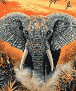 Tropical Elephant Wildlife Diamond Painting