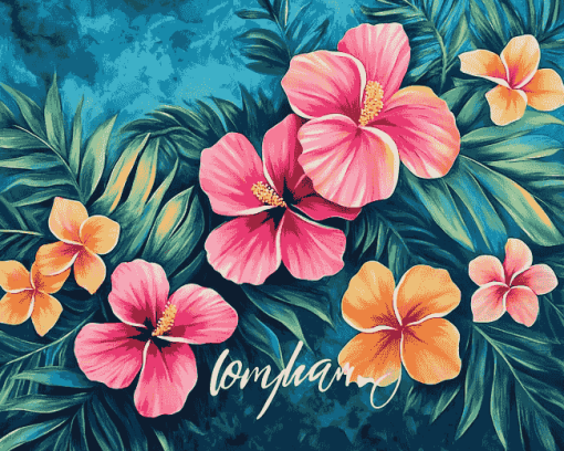 Tropical Roses Blossom Diamond Painting