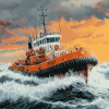 Tug Boats on the Ocean Diamond Painting