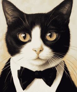 Tuxedo Cat Beauty Diamond Painting