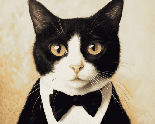 Tuxedo Cat Beauty Diamond Painting