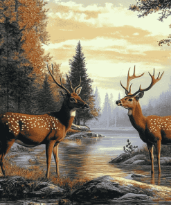 Two Deer Among Nature Diamond Painting