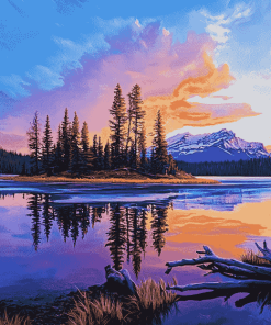 Two Jack Lake Sunset Diamond Painting