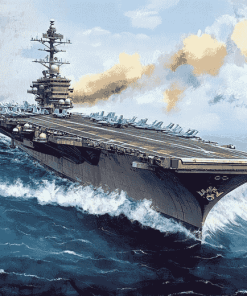 USS Enterprise Seascape Diamond Painting