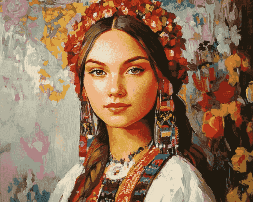 Ukrainian Women Beauty Diamond Painting