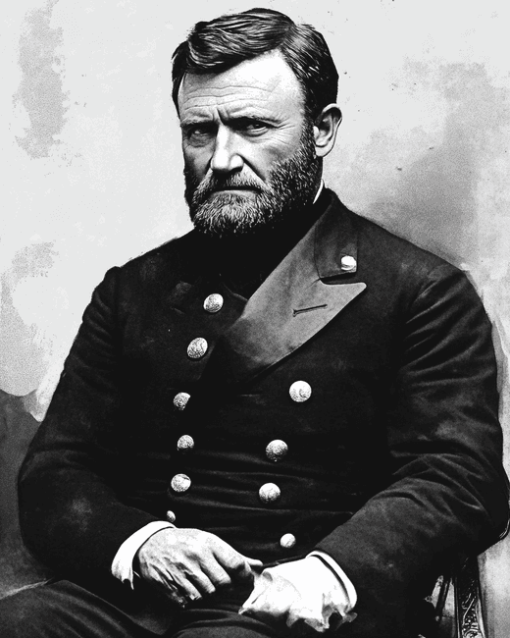 Ulysses S Grant Black White Diamond Painting