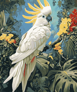 Umbrella Cockatoo Parrot Diamond Painting