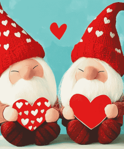 Valentine Gnome Cartoons Diamond Painting