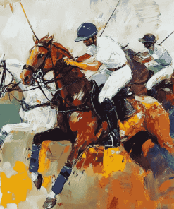 Vintage Abstract Polo Player Diamond Painting