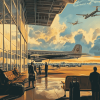 Vintage Airport Scenery Diamond Painting