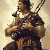 Vintage Bagpiper Diamond Painting