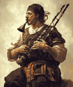 Vintage Bagpiper Diamond Painting