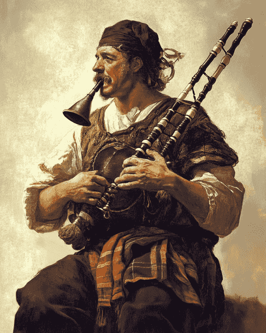 Final Vintage Bagpiper Artwork