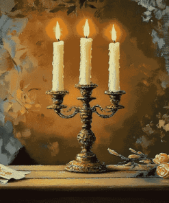 Vintage Candle Holder Artwork Diamond Painting