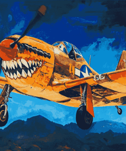 Vintage Curtiss P 40 Warhawk Diamond Painting