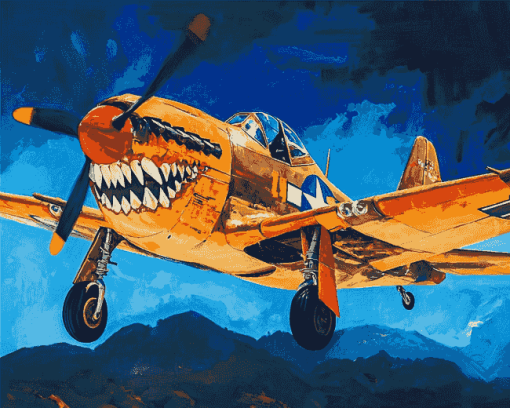 Vintage Curtiss P 40 Warhawk Diamond Painting