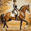 Vintage Dressage Horse Rider Diamond Painting