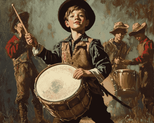 Vintage Drummer Boy Diamond Painting