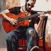 Vintage Guitarist Diamond Painting