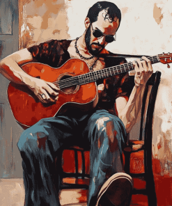 Vintage Guitarist Diamond Painting