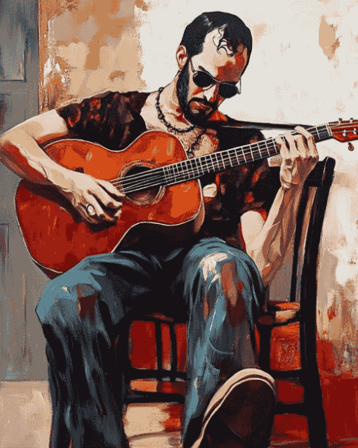 Vintage Guitarist Diamond Painting