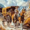 Vintage Horse Stagecoach Diamond Painting