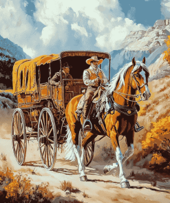 Vintage Horse Stagecoach Diamond Painting