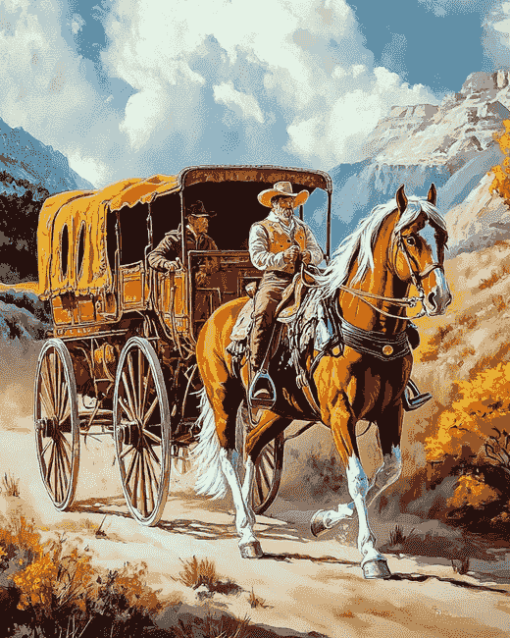 Vintage Horse Stagecoach Diamond Painting