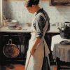 Vintage Housemaid Women Diamond Painting