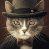 Vintage Kitty with Hat Diamond Painting