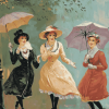 Vintage Ladies with Umbrellas Diamond Painting