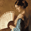 Vintage Lady Hand Fan Diamond Painting